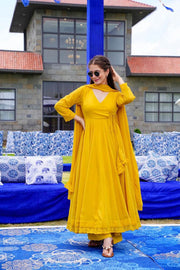 Bright Yellow Georgette Suit Set