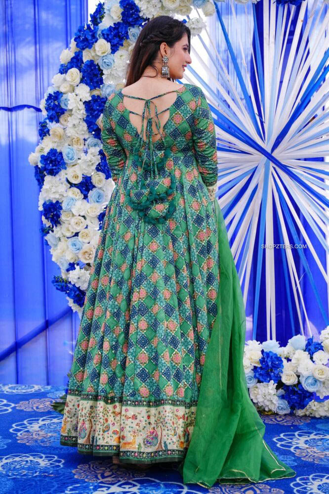 Green Embroidered Heavy Maxi Set