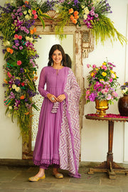 Purple Georgette Suit Set