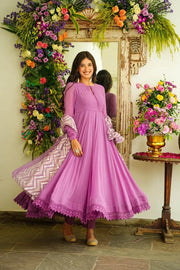 Purple Georgette Suit Set