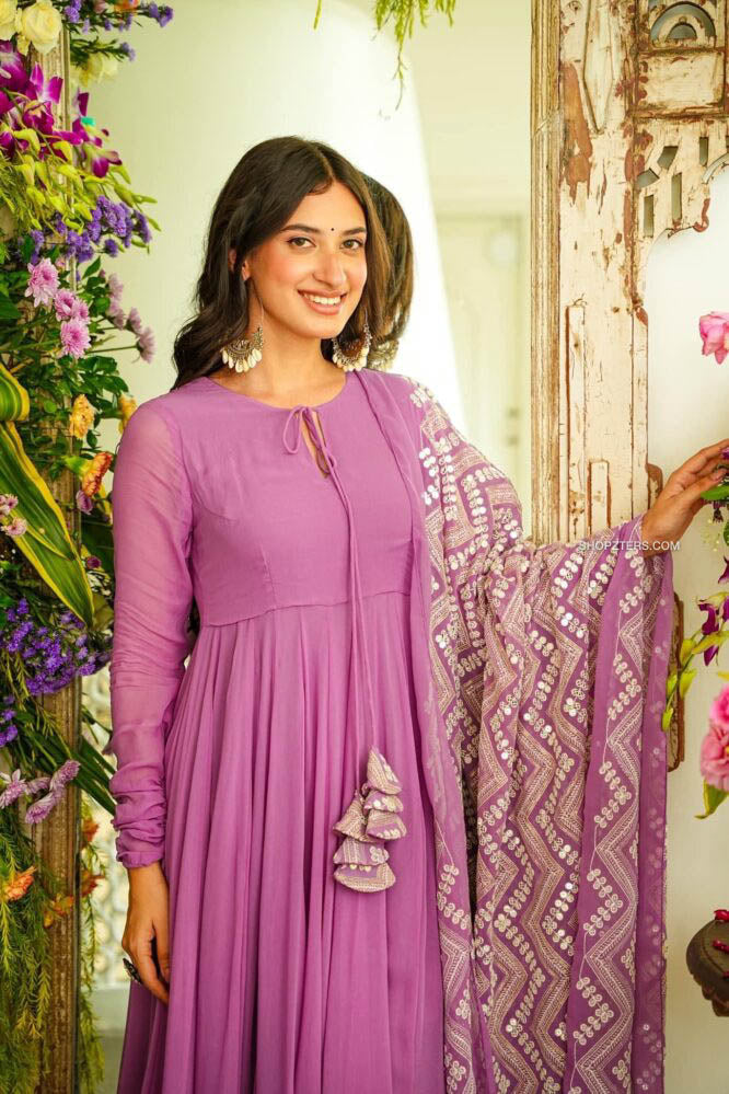 Purple Georgette Suit Set