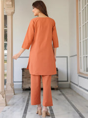Solid Cotton A-line Co-Ord Set