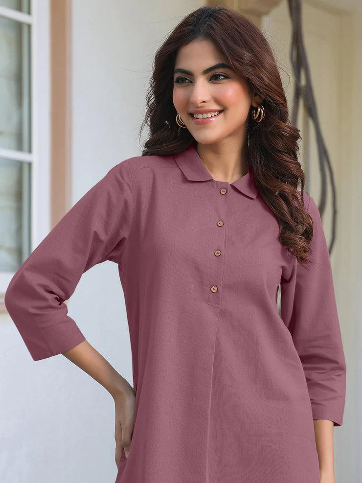Solid Cotton A-line Co-Ord Set