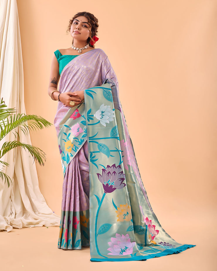 Pure Paithani Silk Saree With Big PaithaniI Border