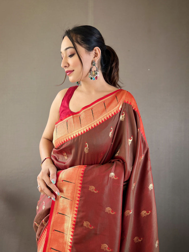 Rukmani Paithani Silk Saree