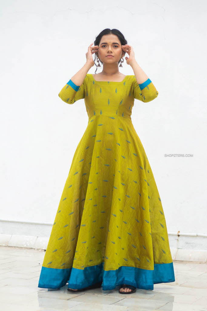 Pear Green Dupion Maxi Dress Pear Green Dupion Maxi Dress