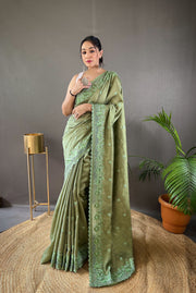 Matka Silk Saree With Cutwork Border