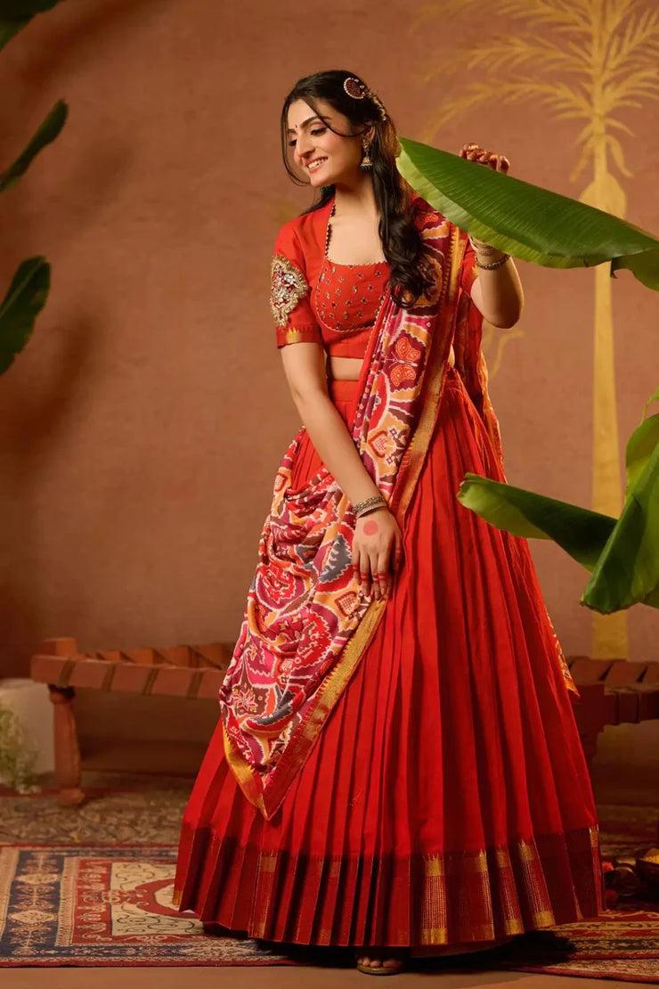 Orange Lehenga Set