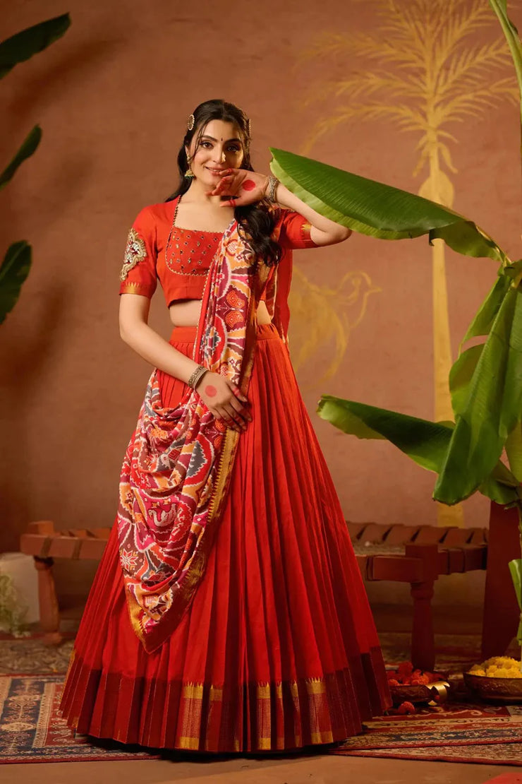 Orange Lehenga Set