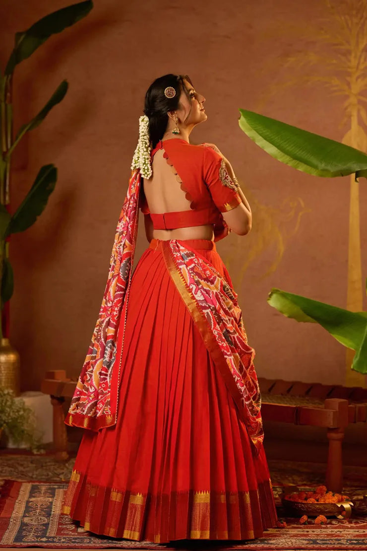 Orange Lehenga Set