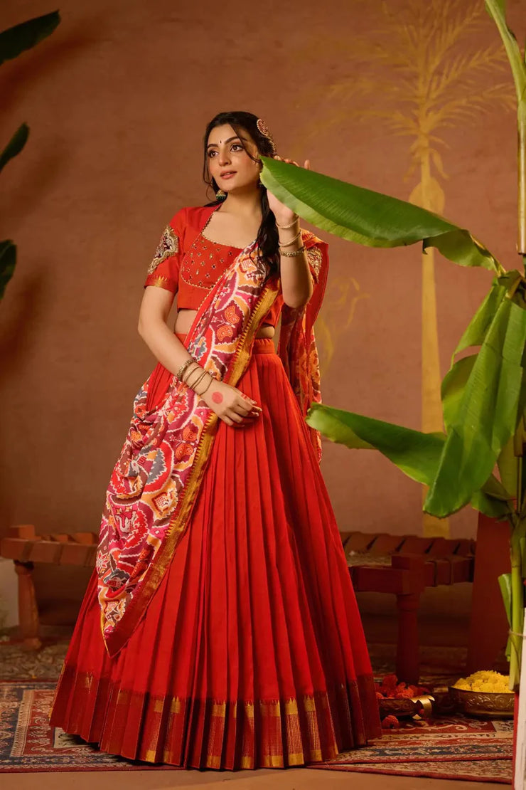 Orange Lehenga Set