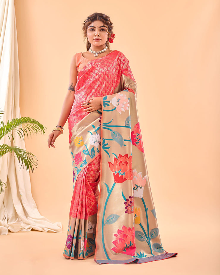 Pure Paithani Silk Saree With Big PaithaniI Border