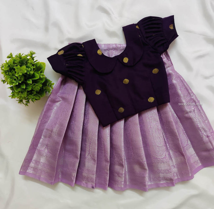 Purplish Wine Top with Lavender Skirt