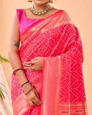 Adorable  Bandhej Paithani Saree