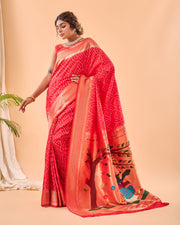 Adorable  Bandhej Paithani Saree