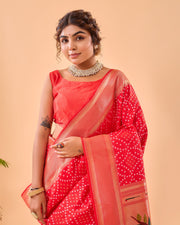 Adorable  Bandhej Paithani Saree