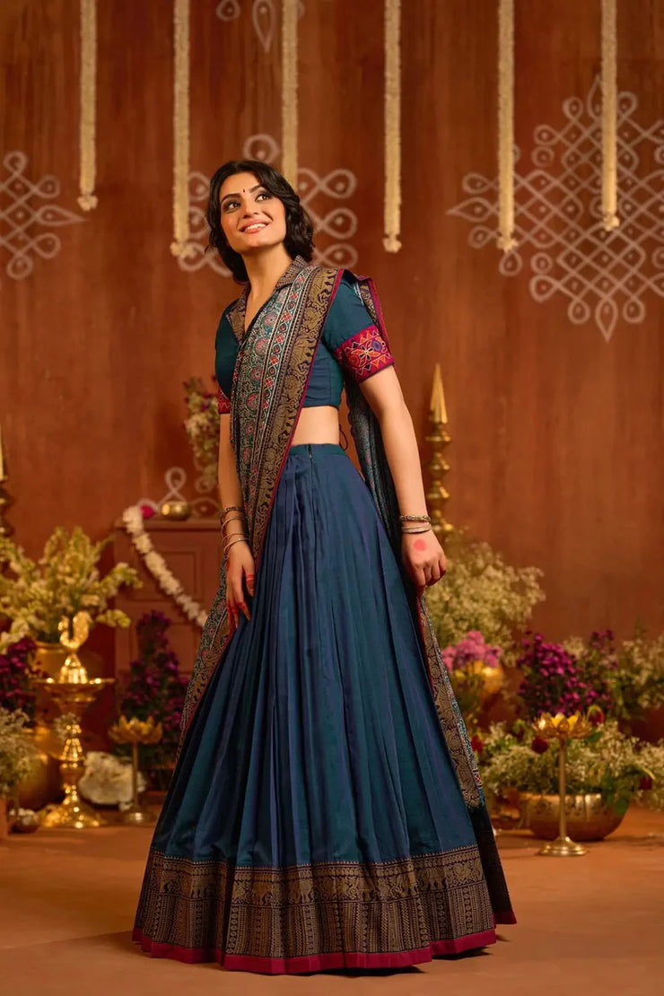 Peacock Blue Lehenga Set