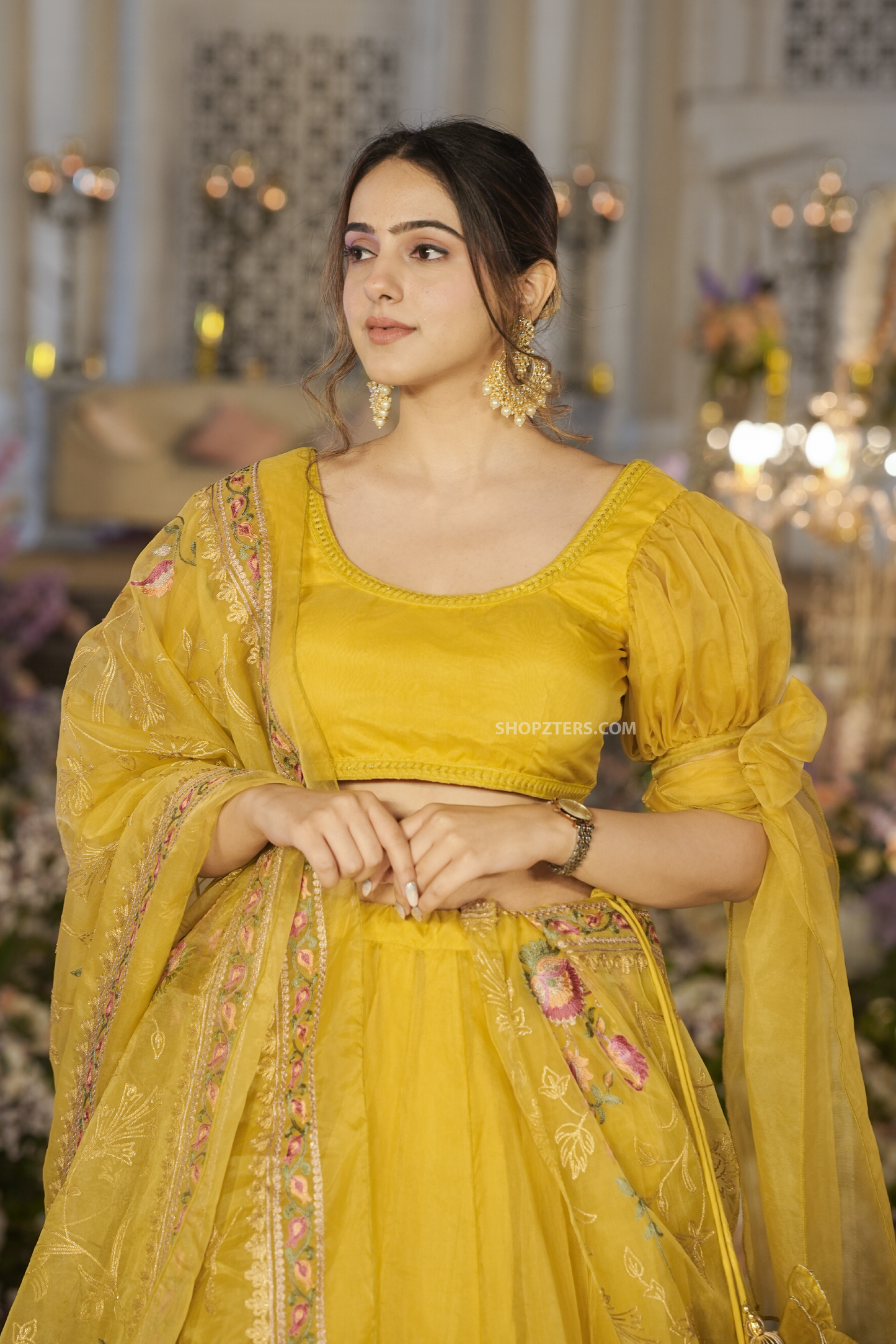 Sianni Yellow Organza Lehenga Set