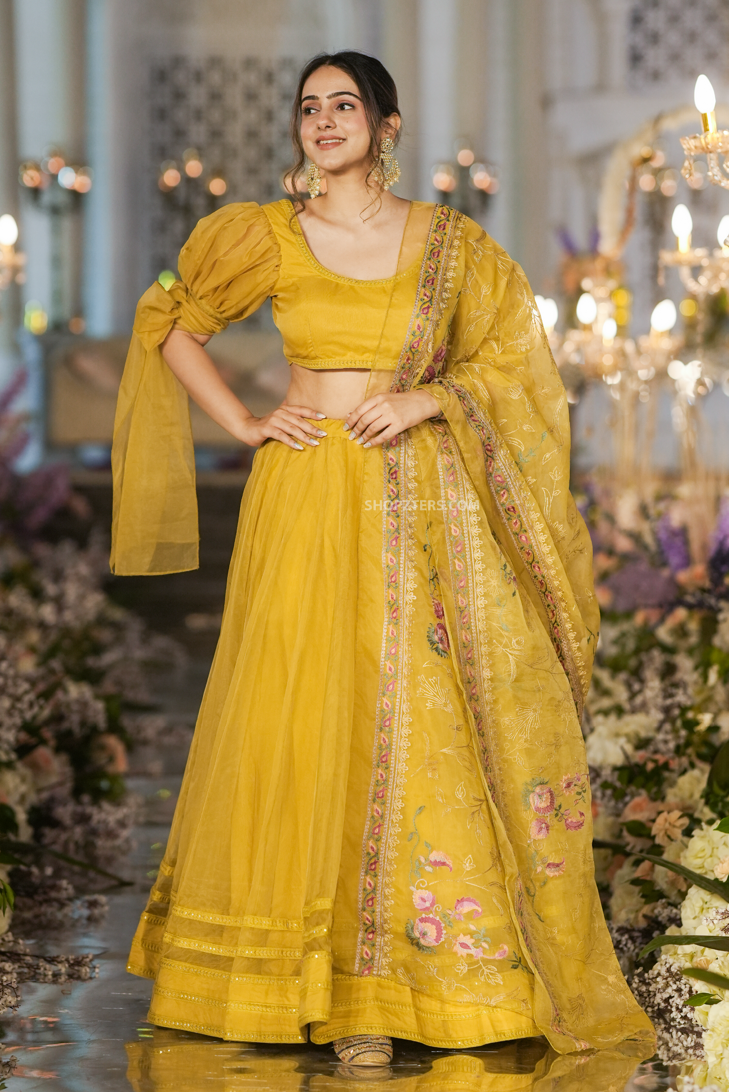 Sianni Yellow Organza Lehenga Set