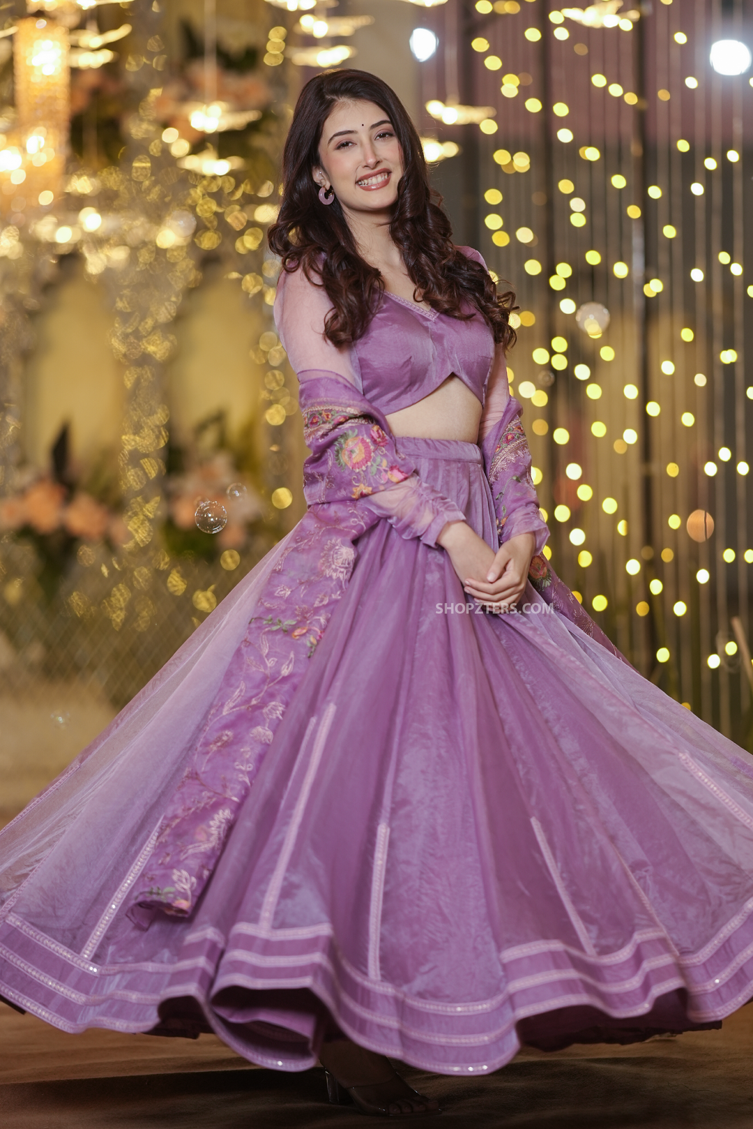 Inara Purple Organza Lehenga Set