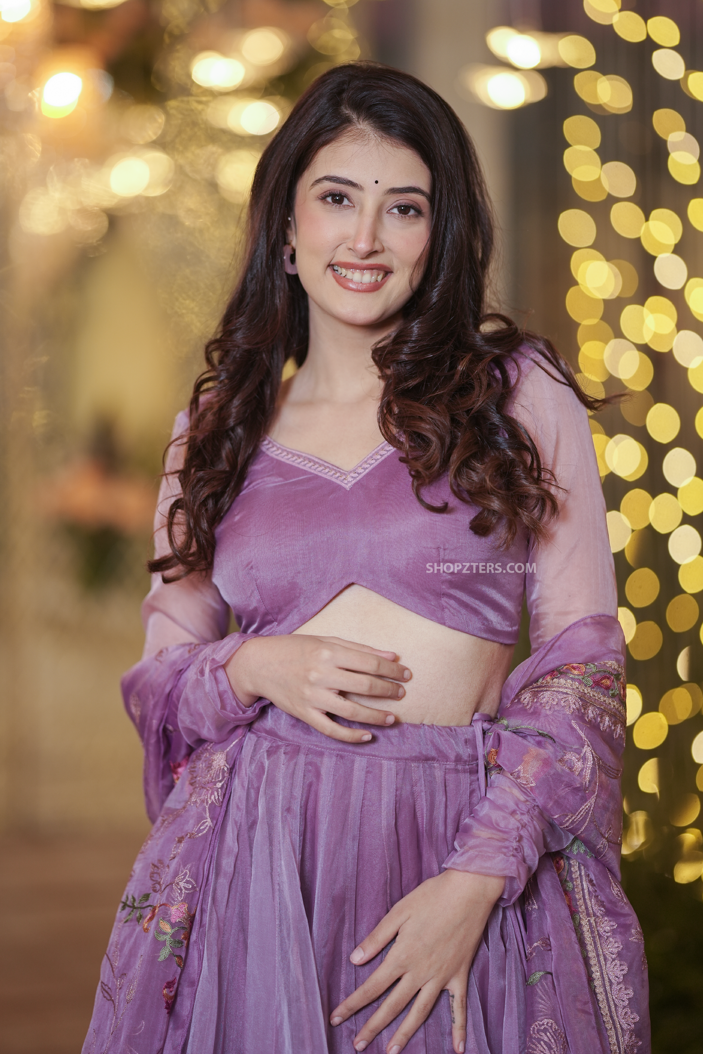 Inara Purple Organza Lehenga Set