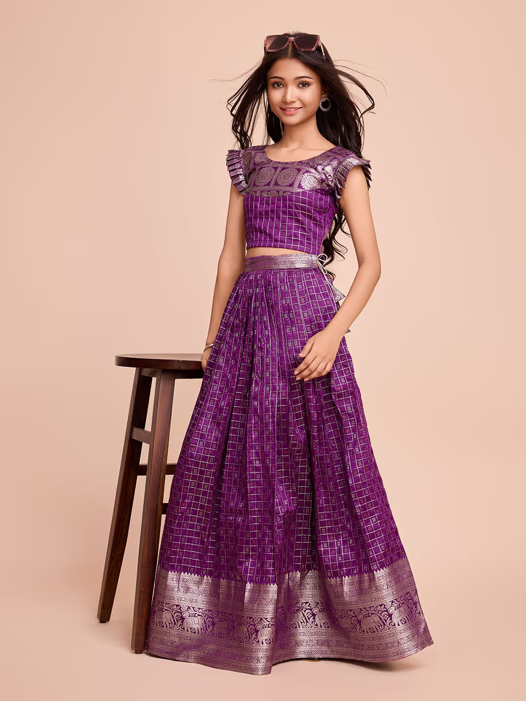 Kids  Silk Sleeveless ethnic dress