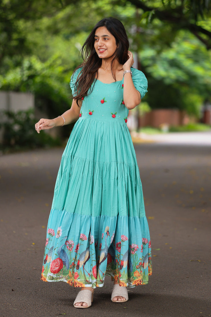 Turquoise blue hue Charm Midi Dress