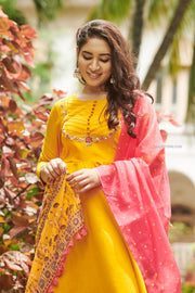 Mustard Yellow Pichwai Dress