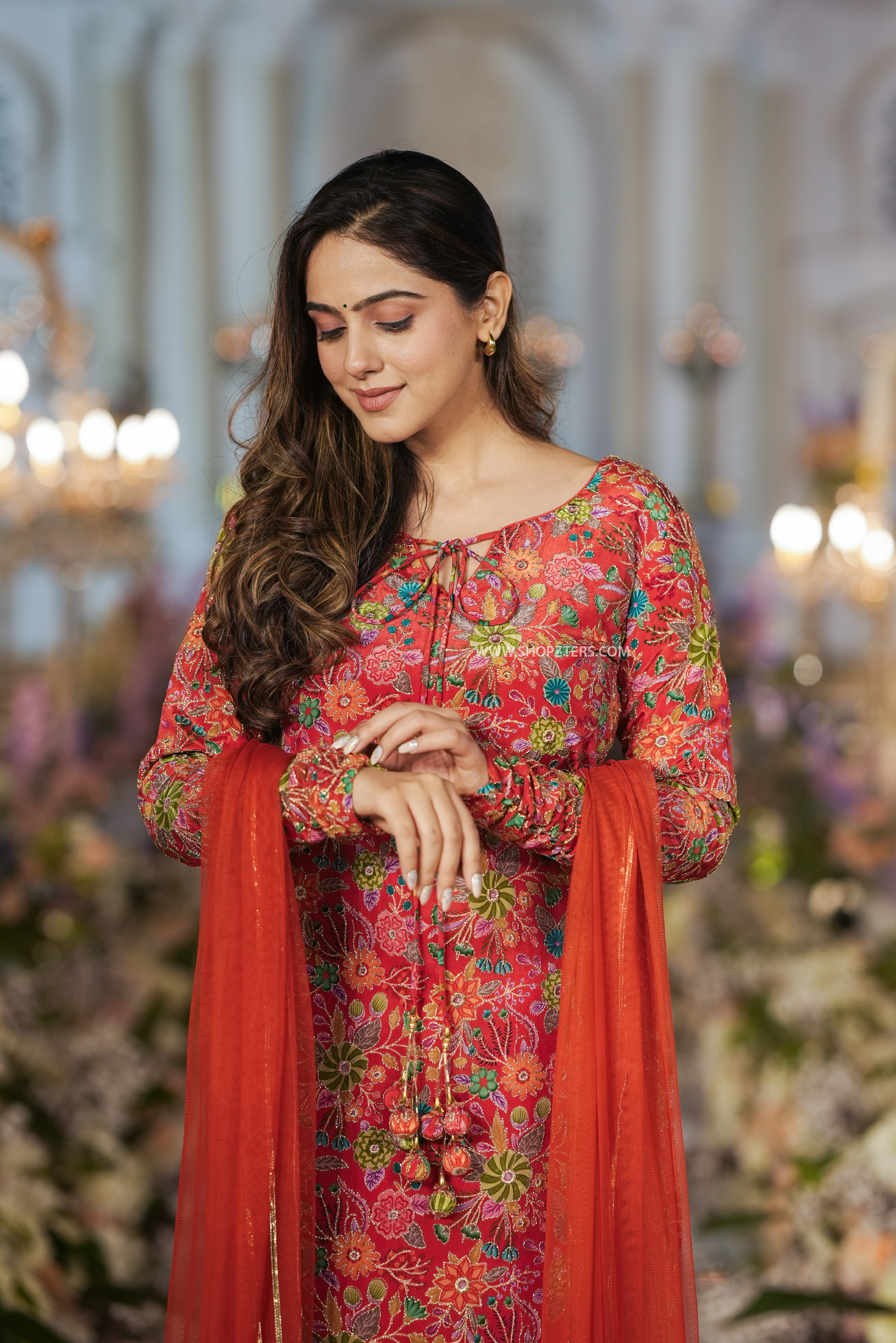 Dhara Orange Heavy Kurta-Palazzo Set