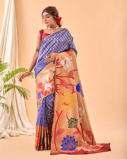 Pure Paithani Silk Saree With Big PaithaniI Border