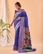 Adorable  Bandhej Paithani Saree