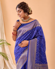 Adorable  Bandhej Paithani Saree