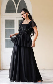 Celestial Indo Western in Black