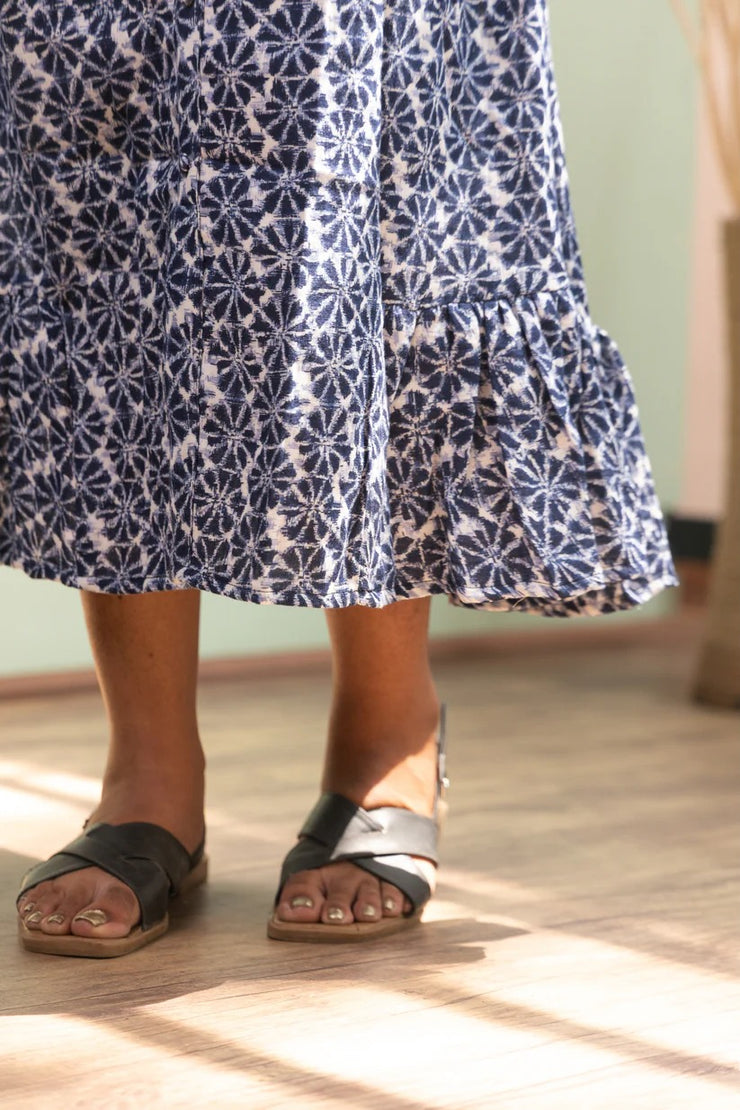 Richa Indigo Shibori Midi Dress