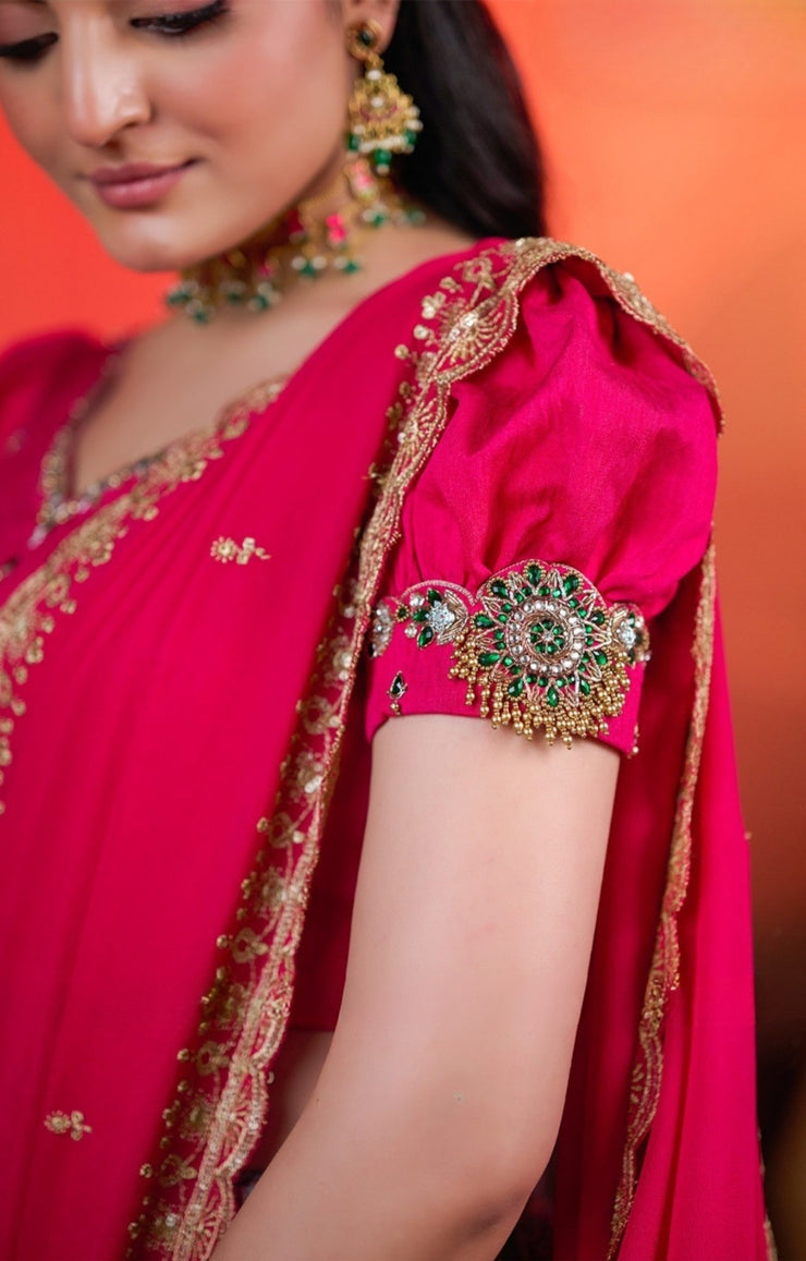 Rithvika Banarasi Lehenga Set in PInk