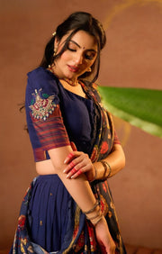 Mrigmallika Lehenga Set in Blue