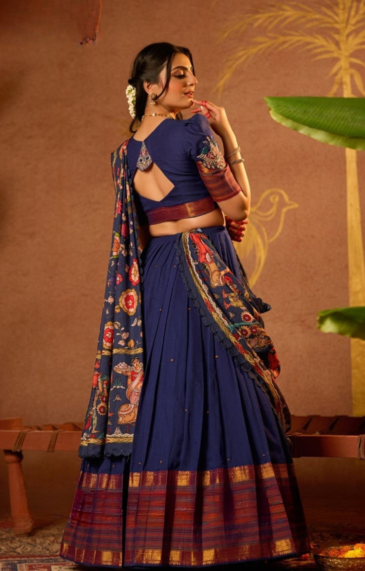 Mrigmallika Lehenga Set in Blue