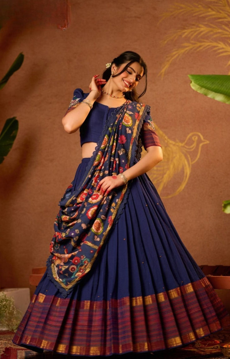 Mrigmallika Lehenga Set in Blue