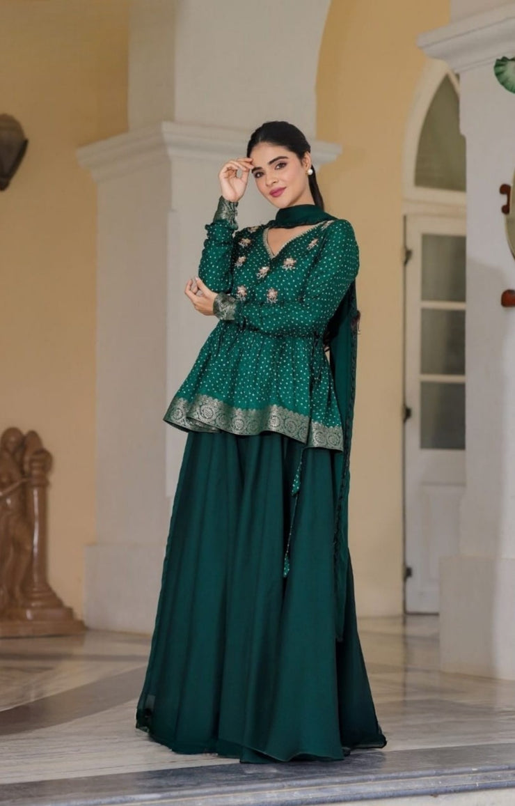 Sanika Indo-Western in Deep Green