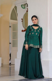 Sanika Indo-Western in Deep Green