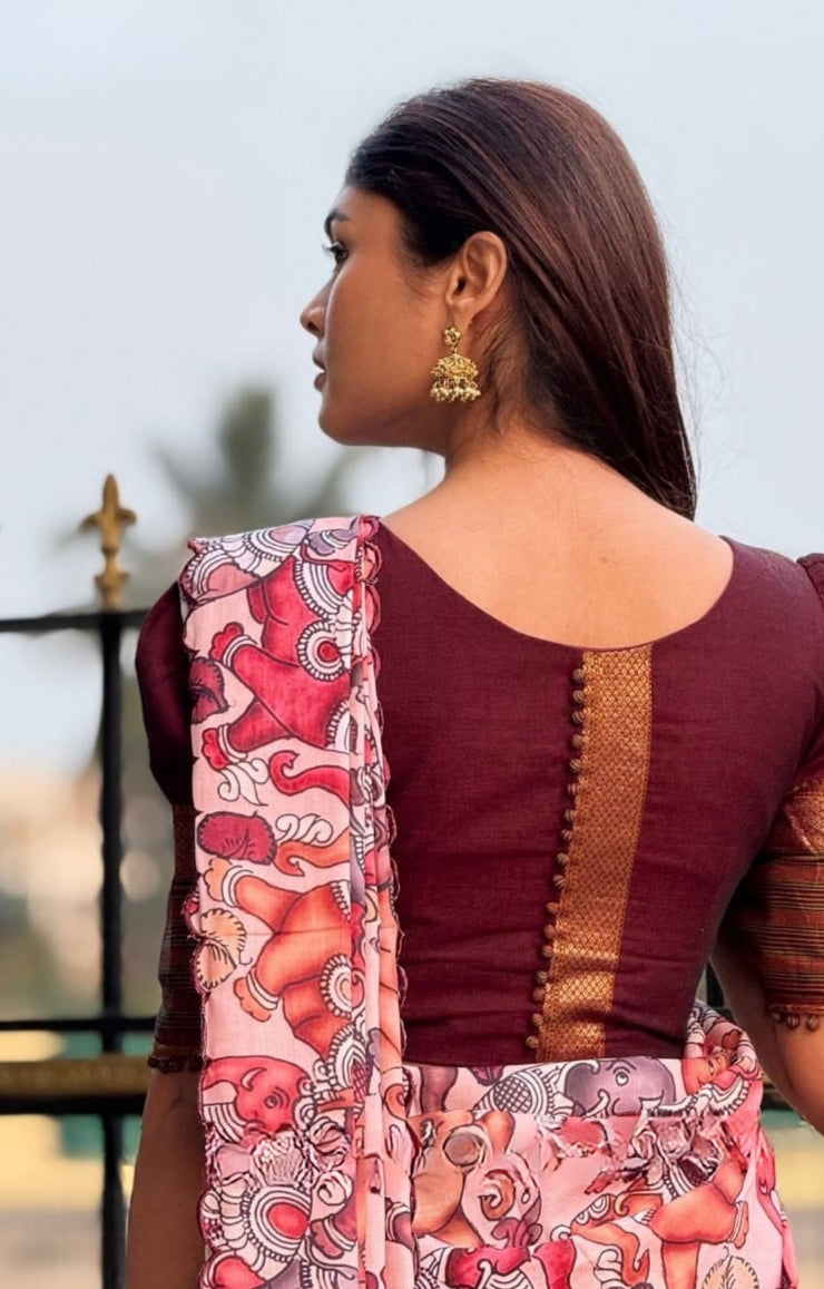 Saumya Handloom Lehenga Set in Maroon