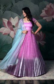 Siddhi Organza Anarkali (Dress) in Pink