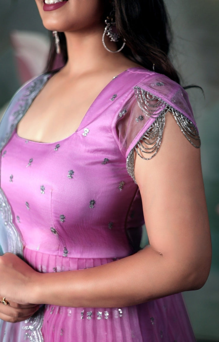 Siddhi Organza Anarkali (Dress) in Pink