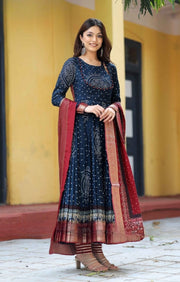 Shayla Bandhni Anarkali Set