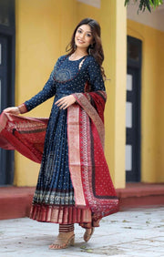 Shayla Bandhni Anarkali Set