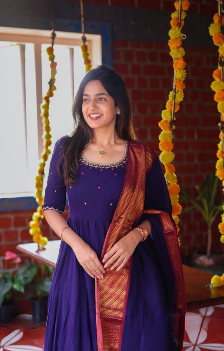 Meghna Anarkali (Dress) in Purple
