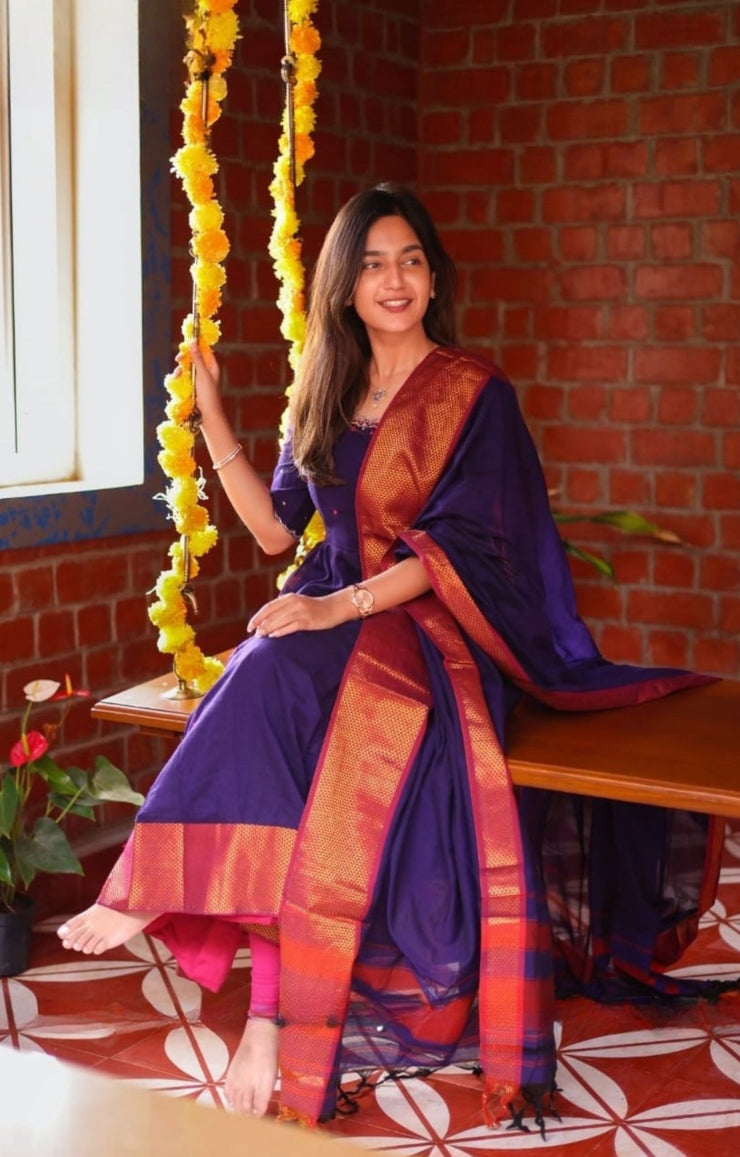 Meghna Anarkali (Dress) in Purple