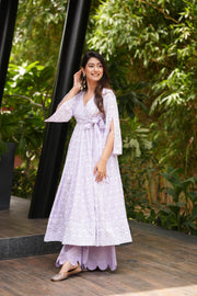 Elsa Lavender Kurta Palazzo Set
