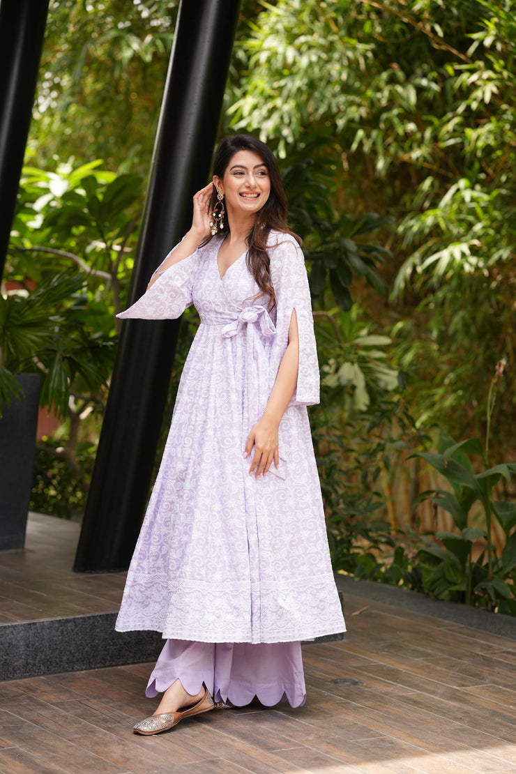 Elsa Lavender Kurta Palazzo Set