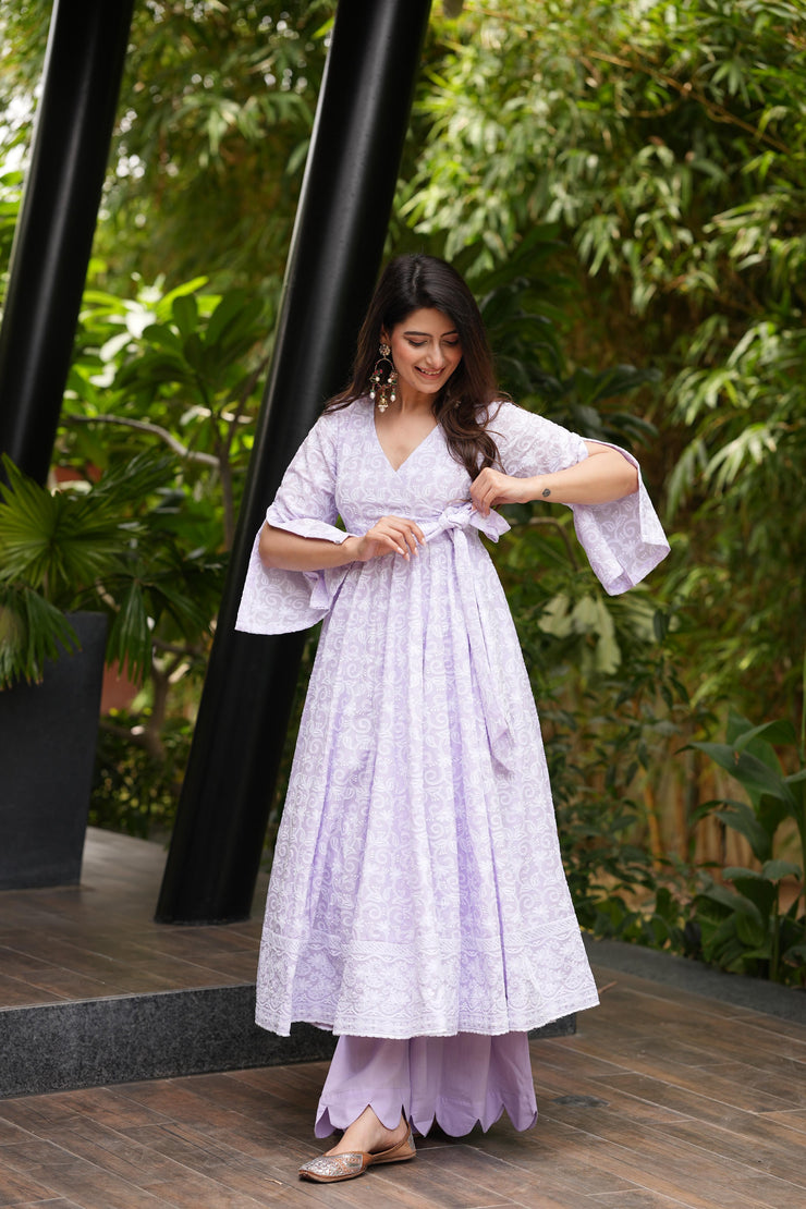 Elsa Lavender Kurta Palazzo Set